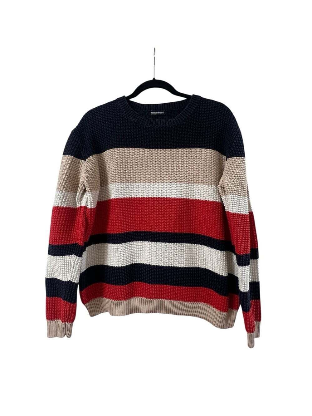 American Apparel 100% Cotton Fisherman Indie Sleaze Cottagecore Knit Sweater-M